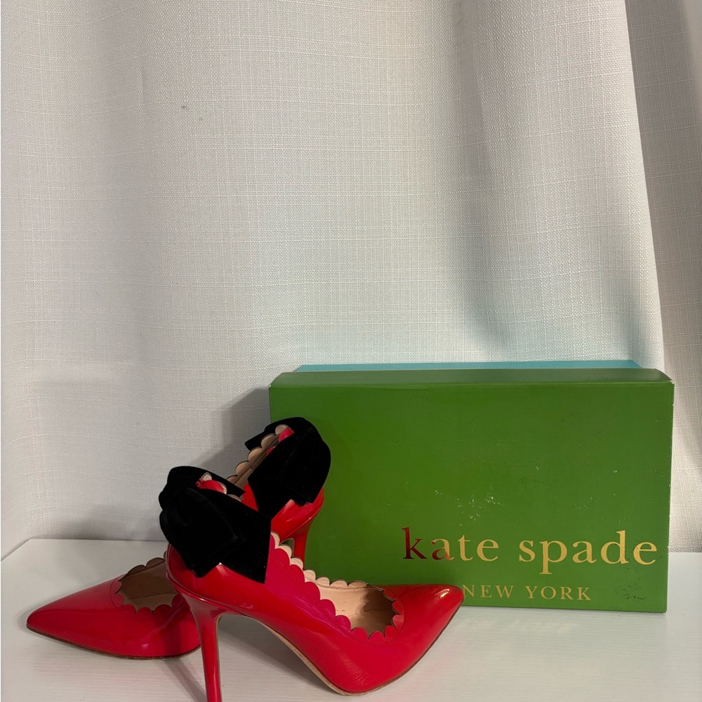 Kate Spade Vibrant Red and Black Heels